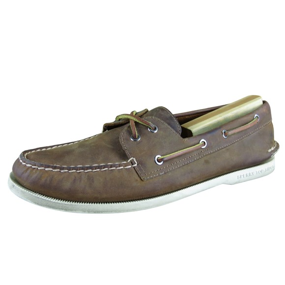 Sperry Authentic Original Men\'s Brown Leather Boat Shoes‎ Size 12 Casual Comfort